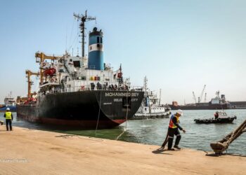 ميناء دمياط يستقبل 10500 طن ذرة و 10400 طن قمح