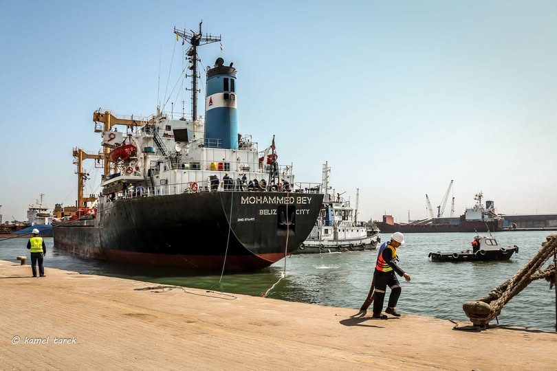 ميناء دمياط يستقبل 36331 طن ذرة و 13094 طن قمح